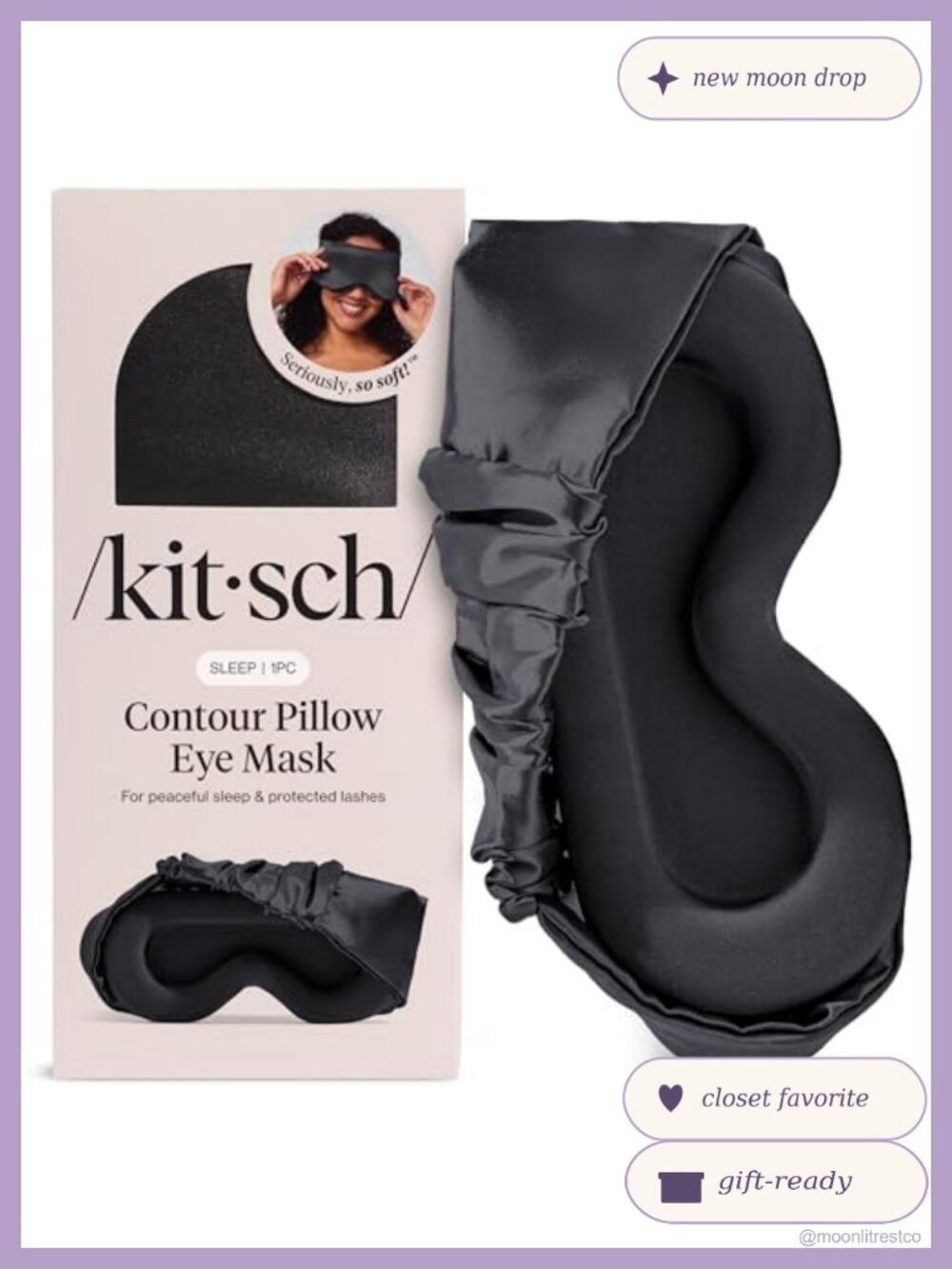 Contour Satin Sleep Mask Lash-Safe Memory Foam Eye Mask for Travel